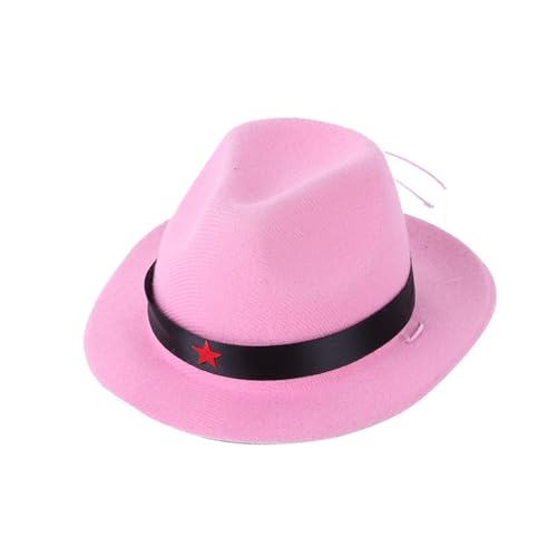 WaLdor Feiertags-Haustierkostüm Kreative Feiertagshüte for Haustiere, Cowboyhüte for Hunde, Katzenhüte und lustige Kopfbedeckungen Haustier-Feiertagskostüm-Anzug (Color : Pink) von WaLdor