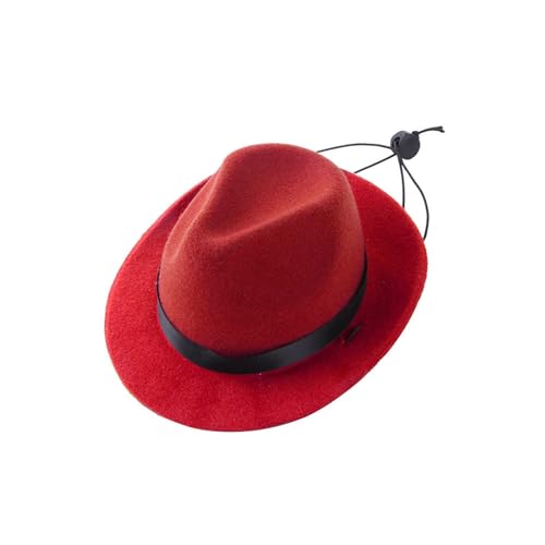 WaLdor Feiertags-Haustierkostüm Kreative Feiertagshüte for Haustiere, Cowboyhüte for Hunde, Katzenhüte und lustige Kopfbedeckungen Haustier-Feiertagskostüm-Anzug (Color : Red) von WaLdor