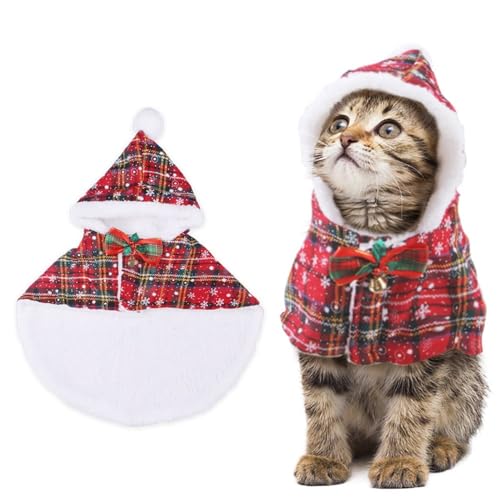 WaLdor Feiertags-Haustierkostüm Kreative Haustierkleidung, Weihnachtskostümwechsel, lustige Katzenkleidungsumhänge, Hundeurlaubskostüme Haustier-Feiertagskostüm-Anzug (Size : S) von WaLdor