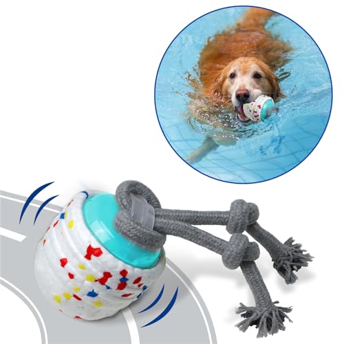 Waaiio Interaktives Hundespielzeug, um sie beschäftigt zu halten, schwimmender Hunde-Wasserball, automatisch bewegliches Hundespielzeug für Boden/Pool, bewegungsaktiviert/wiederaufladbar über USB von Waaiio
