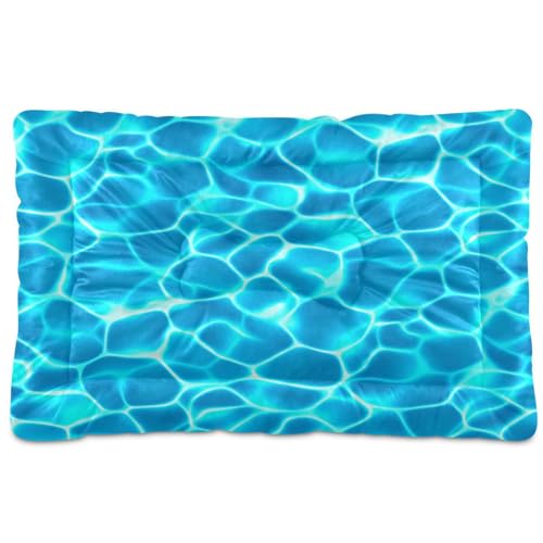 Waassud Abstraktes blaues wasserdickes Hundebett, rutschfest, kaufest, Haustierbett für Hunde und Katzen, weich, waschbar, Hundehüttenkissen für Boden, Sofa, Auto, 45,7 x 61 cm Waassud Abstraktes blaues wasserdickes Hundebett, rutschfest, kaufest, Haustierbett für Hunde und Katzen, weich, waschbar, Hundehüttenkissen für Boden, Sofa, Auto, 45,7 x 61 cm von Waassud