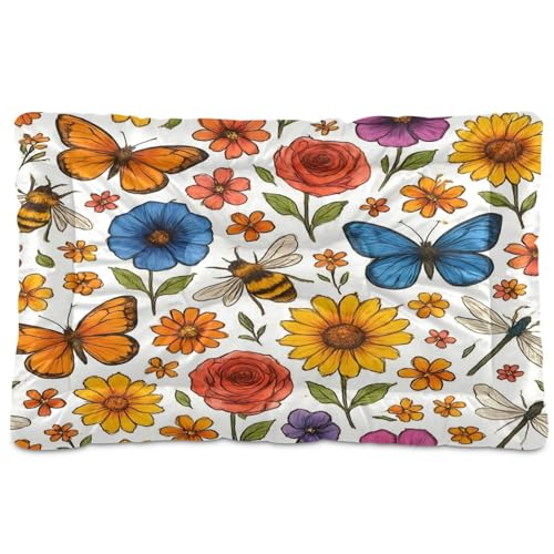 Waassud Bees and Flowers Dicke Hundebett-Matte, rutschfest, kauresistent, Haustierbett für Hunde und Katzen, weich, waschbar, Hundehütte, Kistenunterlage für Boden, Sofa, Auto, 45,7 x 61 cm Waassud Bees and Flowers Dicke Hundebett-Matte, rutschfest, kauresistent, Haustierbett für Hunde und Katzen, weich, waschbar, Hundehütte, Kistenunterlage für Boden, Sofa, Auto, 45,7 x 61 cm von Waassud