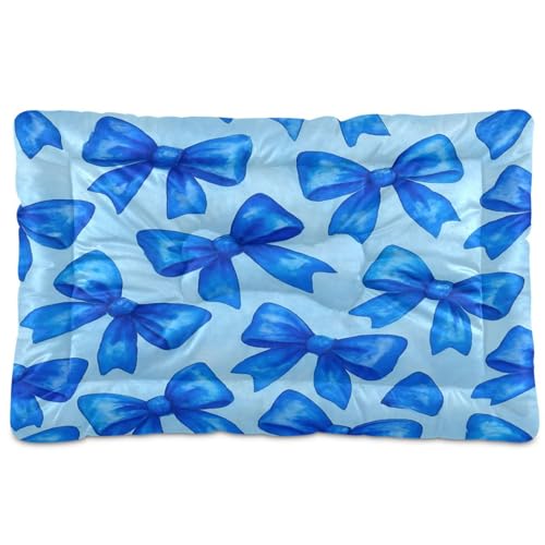 Waassud Bows Hundebett-Matte, rutschfest, kaufest, Haustierbett für Hunde, Katzen, weich, waschbar, Hundehüttenkissen für Boden, Sofa, Auto, 45,7 x 61 cm, Hellblau Waassud Bows Hundebett-Matte, rutschfest, kaufest, Haustierbett für Hunde, Katzen, weich, waschbar, Hundehüttenkissen für Boden, Sofa, Auto, 45,7 x 61 cm, Hellblau von Waassud