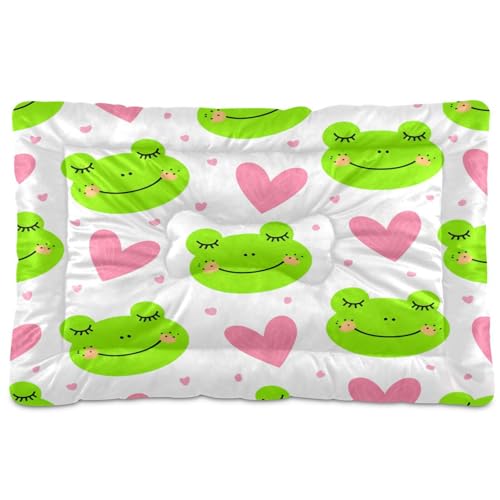 Waassud Dickes Hundebett, Froschgesichter, rutschfest, kaufest, Haustierbett für Hunde und Katzen, weich, waschbar, Hundehüttenkissen für Boden, Sofa, Auto, 45,7 x 61 cm Waassud Dickes Hundebett, Froschgesichter, rutschfest, kaufest, Haustierbett für Hunde und Katzen, weich, waschbar, Hundehüttenkissen für Boden, Sofa, Auto, 45,7 x 61 cm von Waassud