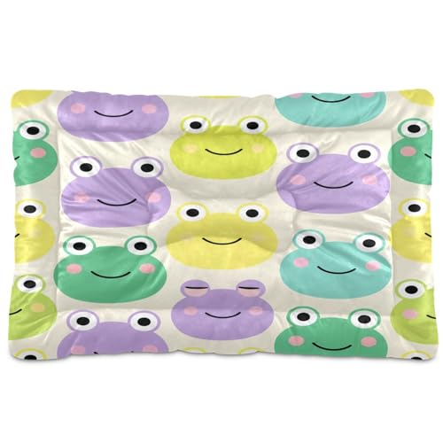 Waassud Dickes Hundebett, bunt, Frosch, rutschfest, kaufest, Haustierbett für Hunde und Katzen, weich, waschbar, für Boden, Sofa, Auto, 91,4 x 61 cm Waassud Dickes Hundebett, bunt, Frosch, rutschfest, kaufest, Haustierbett für Hunde und Katzen, weich, waschbar, für Boden, Sofa, Auto, 91,4 x 61 cm von Waassud