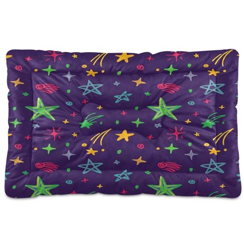 Waassud Dickes Hundebett, bunt, Sterne, rutschfest, kaufest, Haustierbett für Hunde und Katzen, weich, waschbar, Hundehütte, für Boden, Sofa, Auto, 45,7 x 61 cm Waassud Dickes Hundebett, bunt, Sterne, rutschfest, kaufest, Haustierbett für Hunde und Katzen, weich, waschbar, Hundehütte, für Boden, Sofa, Auto, 45,7 x 61 cm von Waassud