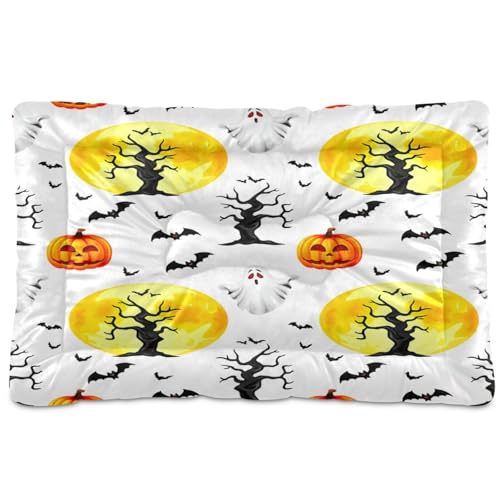 Waassud Dickes Hundebett, heulend, Halloween, rutschfest, kaufest, Haustierbett für Hunde und Katzen, weich, waschbar, Hundehütte, Kistenunterlage für Boden, Sofa, Auto, 45,7 x 61 cm von Waassud