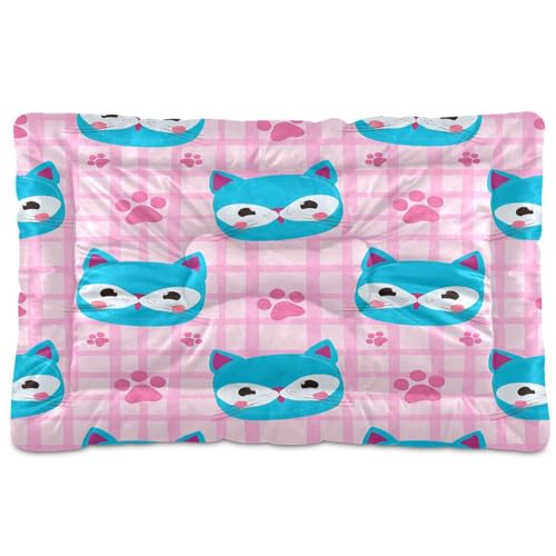 Waassud Dickes Hundebett, niedlich, blau, rutschfest, kaufest, Haustierbett für Hunde und Katzen, weich, waschbar, Hundehüttenkissen für Boden, Sofa, Auto, 45,7 x 61 cm von Waassud