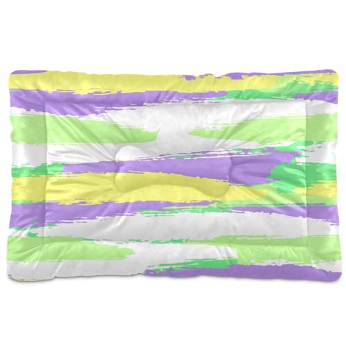 Waassud Dickes Hundebett mit Aquarellstreifen, rutschfest, kaufest, Haustierbett für Hunde und Katzen, weich, waschbar, für Boden, Sofa, Auto, 45,7 x 61 cm Waassud Dickes Hundebett mit Aquarellstreifen, rutschfest, kaufest, Haustierbett für Hunde und Katzen, weich, waschbar, für Boden, Sofa, Auto, 45,7 x 61 cm von Waassud