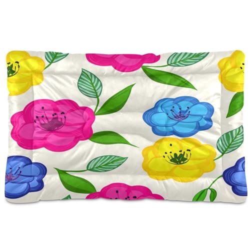 Waassud Dickes Hundebett mit Blumenmuster, rutschfest, kaufest, Haustierbett für Hunde und Katzen, weich, waschbar, Hundehüttenkissen für Boden, Sofa, Auto, 91,4 x 61 cm Waassud Dickes Hundebett mit Blumenmuster, rutschfest, kaufest, Haustierbett für Hunde und Katzen, weich, waschbar, Hundehüttenkissen für Boden, Sofa, Auto, 91,4 x 61 cm von Waassud