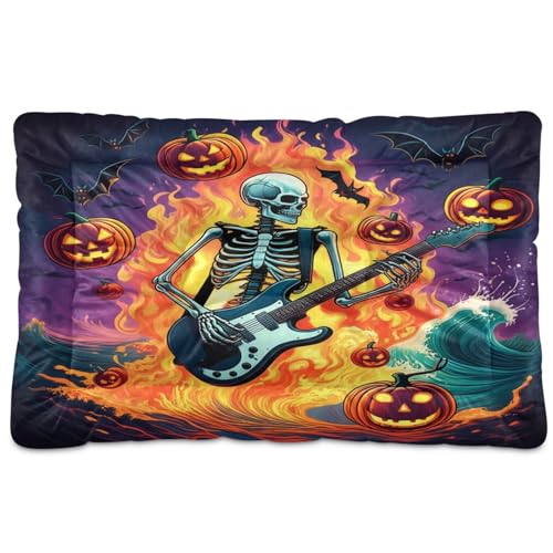 Waassud Dickes Hundebett mit Skelett-Spielgitarre, rutschfest, kauresistent, Haustierbett für Hunde und Katzen, weich, waschbar, Hundehüttenkissen für Boden, Sofa, Auto, 45,7 x 61 cm Waassud Dickes Hundebett mit Skelett-Spielgitarre, rutschfest, kauresistent, Haustierbett für Hunde und Katzen, weich, waschbar, Hundehüttenkissen für Boden, Sofa, Auto, 45,7 x 61 cm von Waassud
