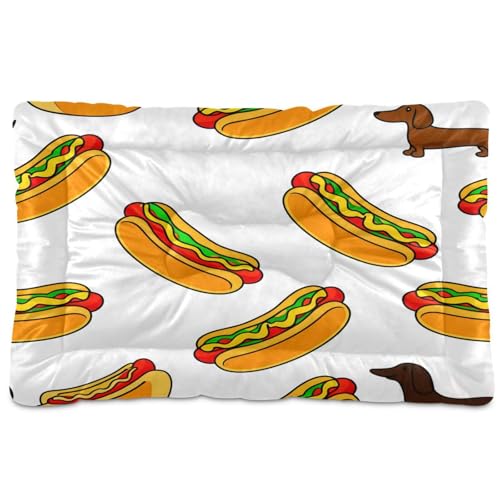 Waassud Dickes Hundebett mit niedlichem Dackel, rutschfest, kaufest, Haustierbett für Hunde und Katzen, weich, waschbar, Hundehüttenkissen für Boden, Sofa, Auto, 45,7 x 61 cm Waassud Dickes Hundebett mit niedlichem Dackel, rutschfest, kaufest, Haustierbett für Hunde und Katzen, weich, waschbar, Hundehüttenkissen für Boden, Sofa, Auto, 45,7 x 61 cm von Waassud