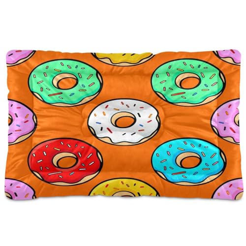 Waassud Donuts mit Streuseln, dick, rutschfest, kaufest, Haustierbett für Hunde und Katzen, weich, waschbar, Hundehüttenkissen für Boden, Sofa, Auto, 45,7 x 61 cm von Waassud
