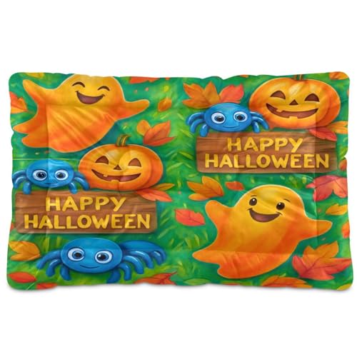 Waassud Fröhliche Halloween-Szene, dickes Hundebett, Matte, rutschfest, kaufest, Haustierbett für Hunde und Katzen, weich, waschbar, Hundehüttenkissen für Boden, Sofa, Auto, 45,7 x 61 cm Waassud Fröhliche Halloween-Szene, dickes Hundebett, Matte, rutschfest, kaufest, Haustierbett für Hunde und Katzen, weich, waschbar, Hundehüttenkissen für Boden, Sofa, Auto, 45,7 x 61 cm von Waassud