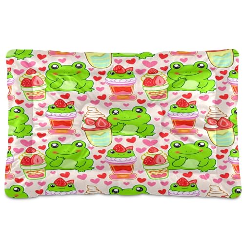 Waassud Frogs with Desserts Thick Dog Bed Mat Non-Slip Chew-Resistant Pet Bed for Dogs Cats Soft Washable Kennel Crate Pad for Floor Sofa Car 45.7 cm x 61.0 cm Waassud Frogs with Desserts Thick Dog Bed Mat Non-Slip Chew-Resistant Pet Bed for Dogs Cats Soft Washable Kennel Crate Pad for Floor Sofa Car 45.7 cm x 61.0 cm von Waassud
