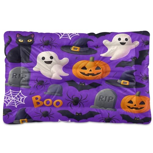 Waassud Gruseliges Boo Muster, dickes Hundebett, Matte, rutschfest, kauresistent, Haustierbett für Hunde, Katzen, weich, waschbar, Hundehütte, Kistenpolster für Boden, Sofa, Auto, 91,4 x 61 cm Waassud Gruseliges Boo Muster, dickes Hundebett, Matte, rutschfest, kauresistent, Haustierbett für Hunde, Katzen, weich, waschbar, Hundehütte, Kistenpolster für Boden, Sofa, Auto, 91,4 x 61 cm von Waassud