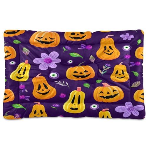 Waassud Halloween-Kürbisse mit Blumen, dickes Hundebett, rutschfest, kaufest, Haustierbett für Hunde, Katzen, weich, waschbar, Hundehütte, Kistenunterlage für Boden, Sofa, Auto, 45,7 x 61 cm Waassud Halloween-Kürbisse mit Blumen, dickes Hundebett, rutschfest, kaufest, Haustierbett für Hunde, Katzen, weich, waschbar, Hundehütte, Kistenunterlage für Boden, Sofa, Auto, 45,7 x 61 cm von Waassud