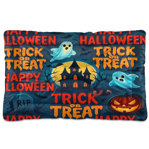 Waassud Halloween-Spukhaus, dickes Hundebett, Matte, rutschfest, kauresistent, Haustierbett für Hunde, Katzen, weich, waschbar, Hundehütte, Kistenunterlage für Boden, Sofa, Auto, 91,4 x 61 cm Waassud Halloween-Spukhaus, dickes Hundebett, Matte, rutschfest, kauresistent, Haustierbett für Hunde, Katzen, weich, waschbar, Hundehütte, Kistenunterlage für Boden, Sofa, Auto, 91,4 x 61 cm von Waassud