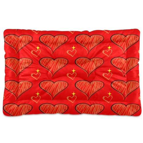 Waassud Hearts and Stars Dicke Hundebett-Matte, rutschfest, kauresistent, Haustierbett für Hunde und Katzen, weich, waschbar, Hundehütte, Kistenunterlage für Boden, Sofa, Auto, 91,4 x 61 cm Waassud Hearts and Stars Dicke Hundebett-Matte, rutschfest, kauresistent, Haustierbett für Hunde und Katzen, weich, waschbar, Hundehütte, Kistenunterlage für Boden, Sofa, Auto, 91,4 x 61 cm von Waassud