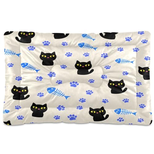 Waassud Schwarze Katzen, dicke Hundebett-Matte, rutschfest, kaufest, Haustierbett für Hunde, Katzen, weich, waschbar, Hundehütte, Kistenunterlage für Boden, Sofa, Auto, 45,7 x 61 cm Waassud Schwarze Katzen, dicke Hundebett-Matte, rutschfest, kaufest, Haustierbett für Hunde, Katzen, weich, waschbar, Hundehütte, Kistenunterlage für Boden, Sofa, Auto, 45,7 x 61 cm von Waassud