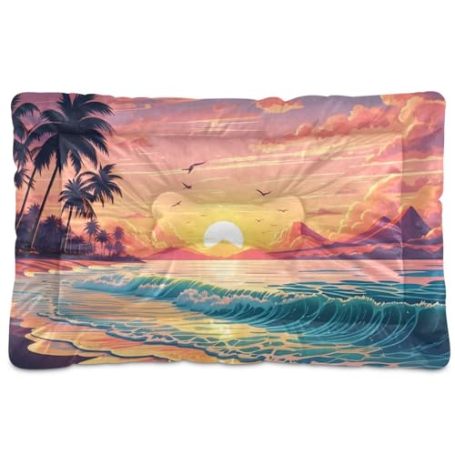 Waassud Sunset Beach Dickes Hundebett, Matte, rutschfest, kaufest, Haustierbett für Hunde und Katzen, weich, waschbar, Hundehüttenkissen für Boden, Sofa, Auto, 45,7 x 61 cm Waassud Sunset Beach Dickes Hundebett, Matte, rutschfest, kaufest, Haustierbett für Hunde und Katzen, weich, waschbar, Hundehüttenkissen für Boden, Sofa, Auto, 45,7 x 61 cm von Waassud
