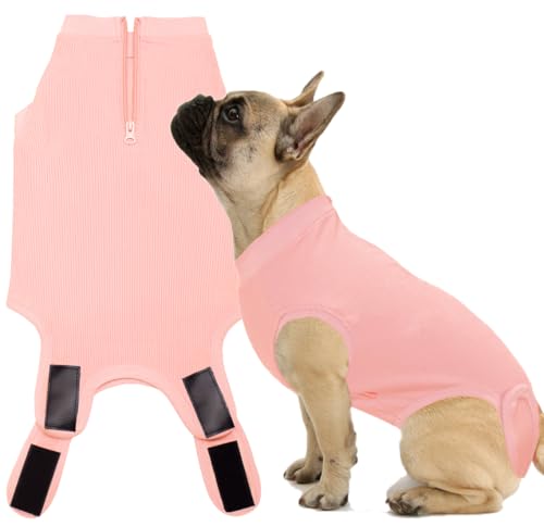 Wabdhaly Genesungsanzug für Hunde, alternativer OP-Anzug mit Reißverschluss, weicher Hunde-OP-Anzug gegen Lecken, atmungsaktiv, chirurgischer Anzug für Hündinnen von Wabdhaly
