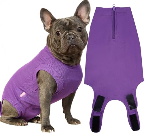 Wabdhaly Genesungsanzug für weibliche Hunde, lila, großer Einteiler, Chirurgie-Genesungsanzug für Männer, blanko, lila, Größe L von Wabdhaly