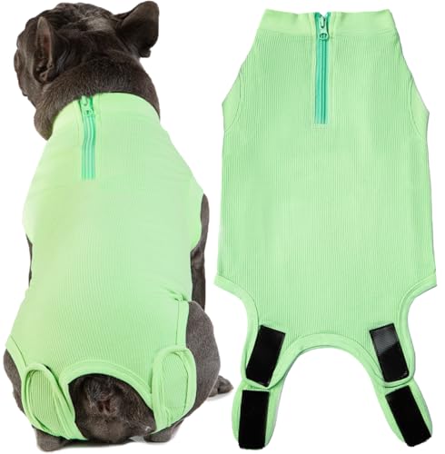 Wabdhaly Hunde-Genesungsanzug, weiblicher Spay Einteiler für männliche Chirurgie für mittelgroße Hunde, blanko, grün, M von Wabdhaly