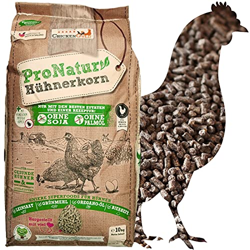 ChickenGold ProNatur-Hühnerkorn 10kg - Hühnerfutter Pellets - Bio Legekorn Biofutter - sojafrei von WachtelGold