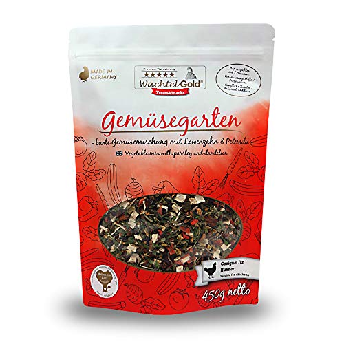 WachtelGold Gemüsegarten 450g - Snack mit Gemüse für Wachteln & Hühner von WachtelGold