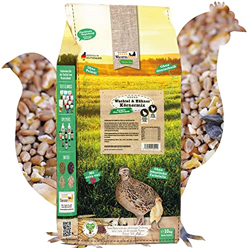 ChickenGold Hühnerfutter - 10kg, Körnermix - ohne Gentechnik - Körnerfutter, Mais, Weizen, Gerste, Muschelschrot ChickenGold Hühnerfutter - 10kg, Körnermix - ohne Gentechnik - Körnerfutter, Mais, Weizen, Gerste, Muschelschrot von WachtelGold