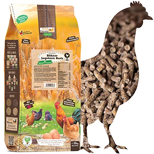 ChickenGold Hühnerfutter - 10kg Legekorn - ohne Gentechnik - Legefutter für Legehennen von WachtelGold