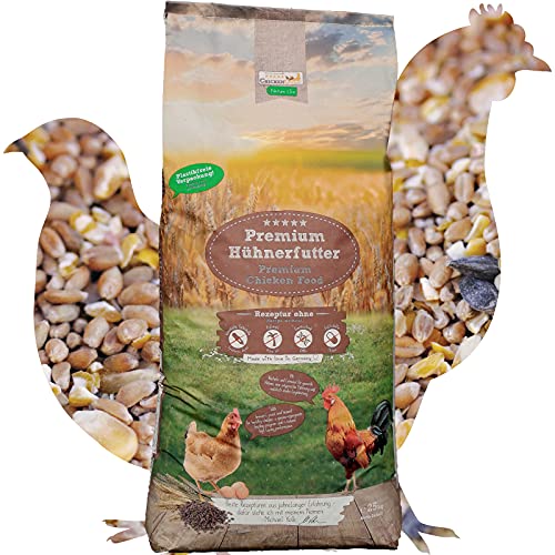 ChickenGold Hühnerfutter - 25kg, Körnermix - ohne Gentechnik - Körnerfutter - Mais, Weizen, Gerste, Muschelschrot von WachtelGold