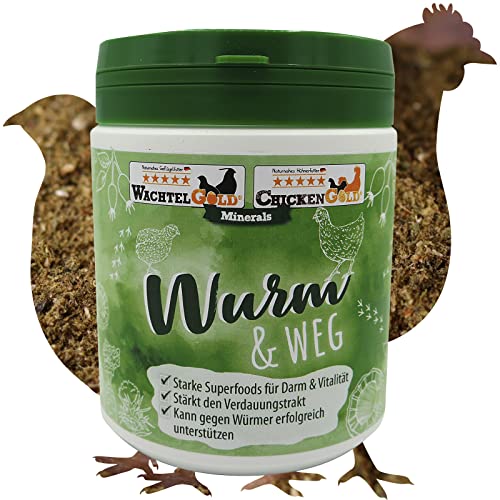 Wurm&Weg 300g - Unterstützung gegen Wurmbefall - natürliche Hilfe zur Bekämpfung von Würmern bei Wachteln & Hühnern von WachtelGold