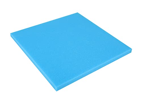 Wacredo Filterschaum zur Verwendung für Aquaristik und Teichfiltersysteme Filterschwamm Filtermatte (50 x 50 x 3cm - 30PPI (fein), blau) von Wacredo