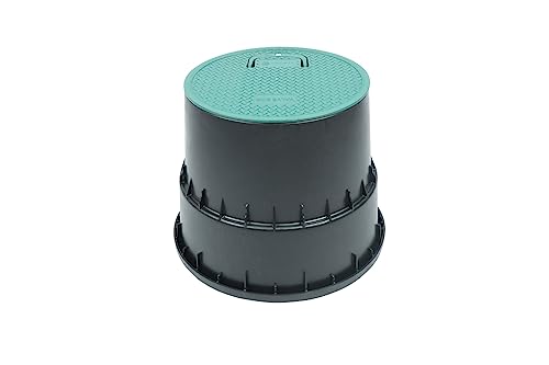 Wacredo Premium Ventilbox rund 335 x 260mm Hydrantenschutzgehäuse Ventilkasten mit Deckel | Verteilerkasten für bis zu 2 Magnetventile | Bewässerungsanlage von Wacredo