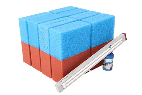 Wacredo Wartungspaket für Oase Biotec 18 Teichfilter Schwamm Set Filterstarter 18 Watt Leuchtmittel Komplettset Wasseraufbereitung Filterschwamm Teichpflege Ersatzschwämme von Wacredo