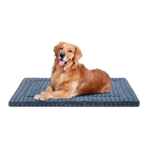 WagWonders Hundebett-Matte, waschbar, wendbar, weich, flauschig, mit rutschfester Unterseite, für große Hunde, 104 x 68 x 3,8 cm, Grau WagWonders Hundebett-Matte, waschbar, wendbar, weich, flauschig, mit rutschfester Unterseite, für große Hunde, 104 x 68 x 3,8 cm, Grau von WagWonders