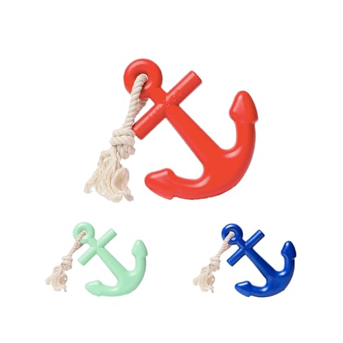 Waggo Anchors Aweigh Hundespielzeug aus Gummi, Größe S, Kirschrot von Waggo