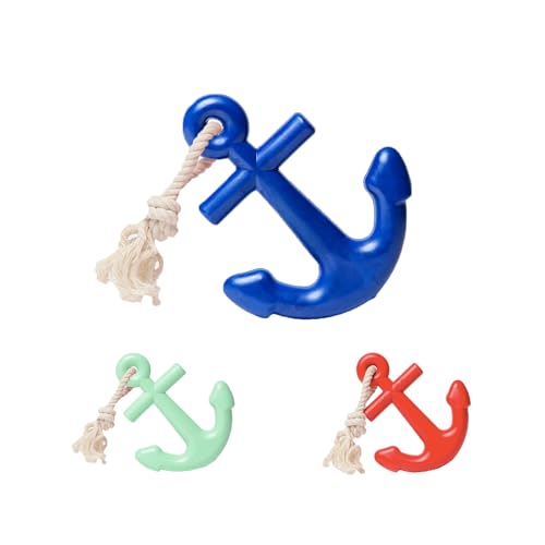 Waggo Anchors Aweigh Hundespielzeug aus Gummi, klein, Marineblau von Waggo