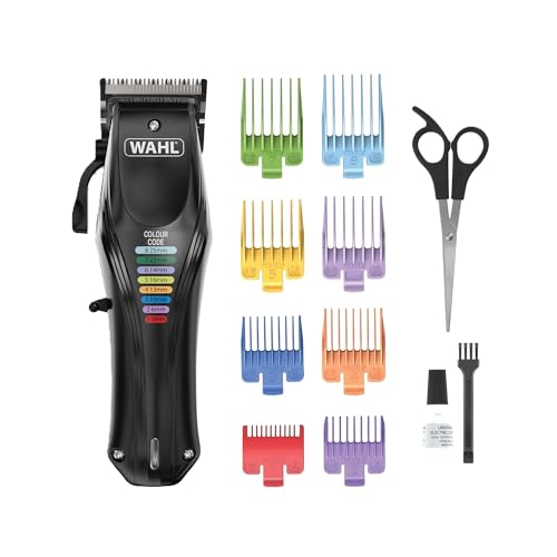 WAHL Animal Color Pro, Wiederaufladbare Tierschermaschine, Schermaschinen mit farbcodierten Aufsteckkämmen, Vollhaarpflege für Hunde, geräuscharm, Netz Akkubetriebene Schermaschinen für Hunde, schwarz WAHL Animal Color Pro, Wiederaufladbare Tierschermaschine, Schermaschinen mit farbcodierten Aufsteckkämmen, Vollhaarpflege für Hunde, geräuscharm, Netz Akkubetriebene Schermaschinen für Hunde, schwarz von Wahl