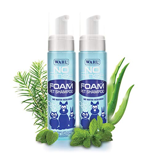 WAHL No Rinse Pet Shampoo, Smartgroom, Fellpflege zu Hause, einfach zu verwenden, erfrischender Reiniger, schäumend, Alternative zum Baden, 200 ml (2 Stück) WAHL No Rinse Pet Shampoo, Smartgroom, Fellpflege zu Hause, einfach zu verwenden, erfrischender Reiniger, schäumend, Alternative zum Baden, 200 ml (2 Stück) von Wahl