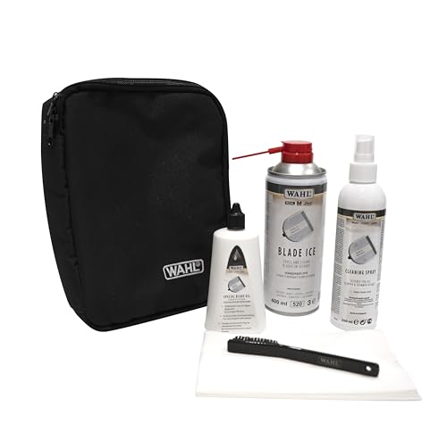 Wahl Schneidsatzpflege-Set, Schneidsatzöl, Reinigungsspray, Blade Ice, Pflegeset für Schneidsätze, geeignet für Haarschneide- und Trimmerschneidsätze, reduziert Reibung, entfernt Schmutz von Wahl