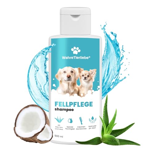 Wahre Tierliebe Hundeshampoo - Rückfettend mit Optimalem PH-Wert und Ohne Silikone | Kokosnuss-Extrakt & Aloe Vera | Hundeshampoo gegen Geruch und Schmutz | Fellpflege Hund Made in Germany, 500ml Wahre Tierliebe Hundeshampoo - Rückfettend mit Optimalem PH-Wert und Ohne Silikone | Kokosnuss-Extrakt & Aloe Vera | Hundeshampoo gegen Geruch und Schmutz | Fellpflege Hund Made in Germany, 500ml von Wahre Tierliebe