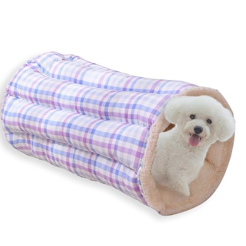 2-in-1-Katzentunnelbett, waschbar, wandelbar, atmungsaktiv, mittelgroßes Hundebett, stabil, faltbar, Anti-Angst, für Indoor-Katzen/Kaninchen/Hunde (B,65 x 50 cm-S) von Waigg Kii