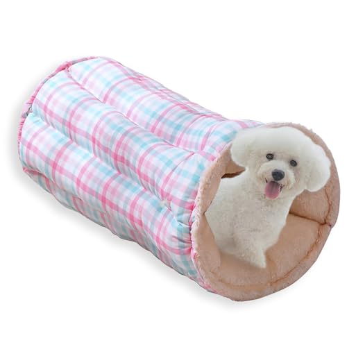 2-in-1-Katzentunnelbett, waschbar, wandelbar, atmungsaktiv, mittelgroßes Hundebett, stabil, faltbar, Anti-Angst, für Indoor-Katzen/Kaninchen/Hunde (C,65 x 50 cm-S) von Waigg Kii