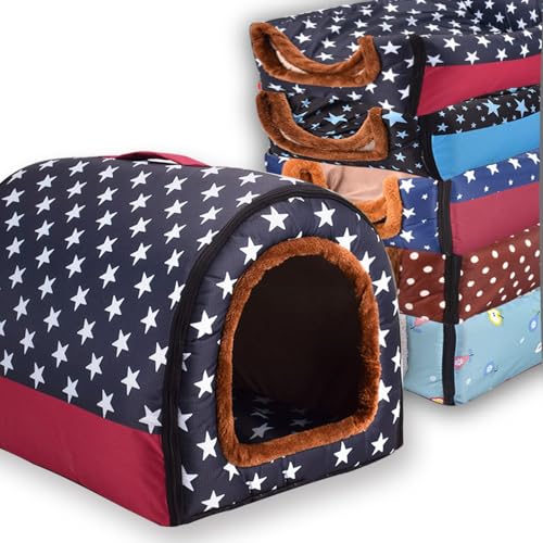 Extra großes Hundebett, 2-in-1-Haustierhöhle, wasserdicht, luxuriös, beruhigendes Hundehaus, Katzenzelt, Bett mit herausnehmbarem, weichem Kissen, rutschfester Boden, Outdoor-Hundebetten (F,105 x 80 x Extra großes Hundebett, 2-in-1-Haustierhöhle, wasserdicht, luxuriös, beruhigendes Hundehaus, Katzenzelt, Bett mit herausnehmbarem, weichem Kissen, rutschfester Boden, Outdoor-Hundebetten (F,105 x 80 x von Waigg Kii