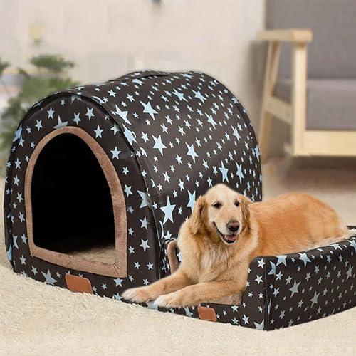 Extra großes Hundehüttenhaus, 2-in-1, warmes Hundekissen, luxuriöses großes Hundebett, waschbar, XL/XXL für mittelgroße und große Hunde und Katzen (XL, B) von Waigg Kii