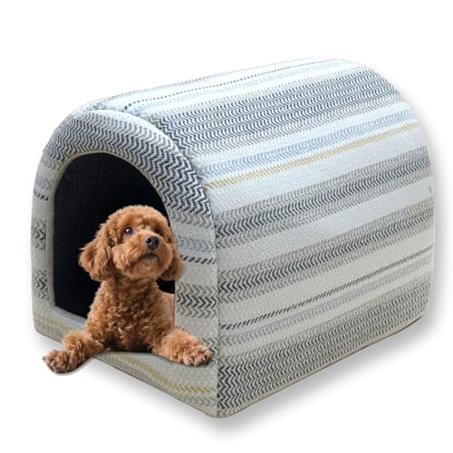 Gemütliches Hundebett, waschbar, warmes Katzenhöhlenbett für den Innenbereich, Katzenhaus, Iglu, beruhigende Hunde, schlafendes Haustierkissen, Anti-Angst (L-45 x 30 cm, C) von Waigg Kii