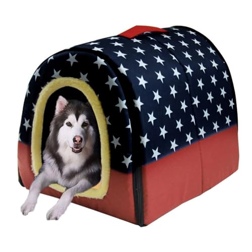 Große Hundehütte, luxuriös, extra groß, warm, Hundehütte, Haustier, Katzenhöhle für große, mittelgroße Hunde, Katzen, für drinnen und draußen, waschbar (75 x 57 x 55 cm, B) von Waigg Kii